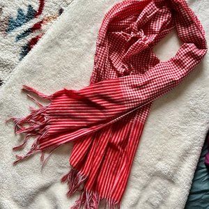 Red Gingham Cambodian Krama Scarf